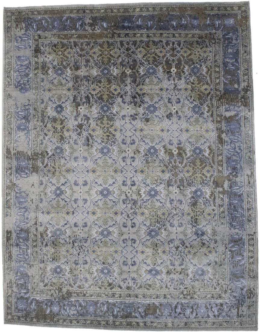 Hand-knotted Wool Area Rug Modern Floral Pattern 7'8 x 10' Multicolor (1 of 16)