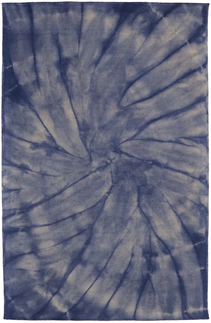 5x8 Wool Hand-Tufted Rug Modern Purple-Navy Abstract Plush Area Carpet: 5x8 Wool Hand-Tufted Rug Modern Purple-Navy Abstract Plush Area Carpet This modern hand-tufted rug features a striking purple and navy tie-dye design, creating a contemporary abstract look. Crafted fr