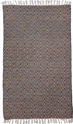 Hand-Woven Wool Rug Blue Diamonds Tribal Design 96 x 120 (1 of 2)