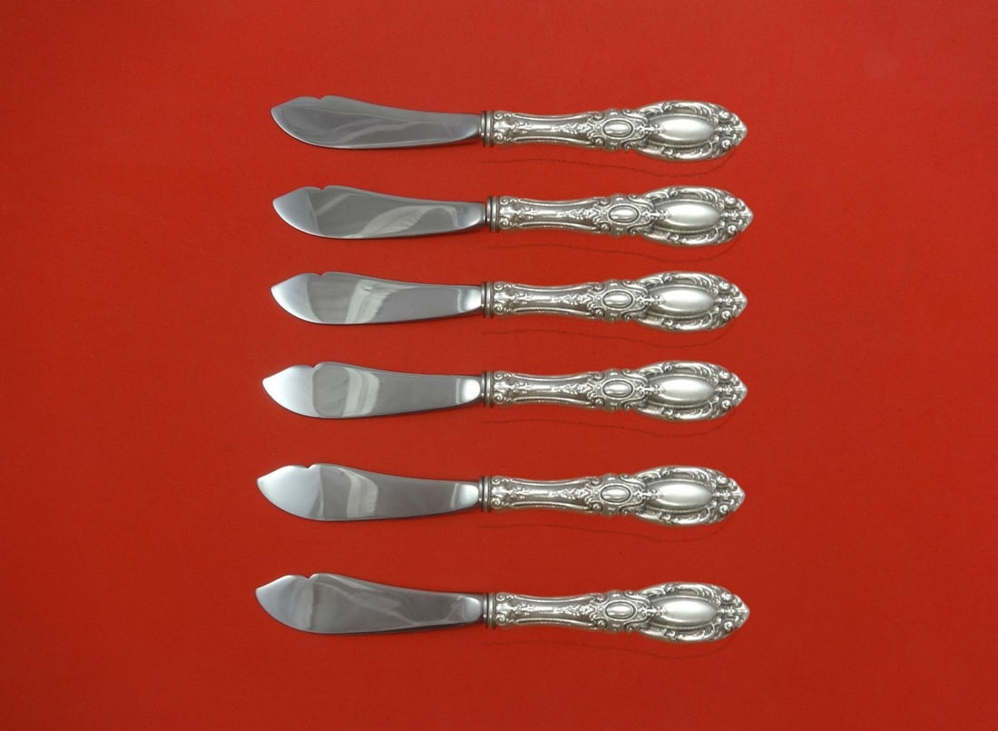 Towle King Richard Sterling Silver Trout Knife Set 6pc Custom Hollow Handle (1 of 1)