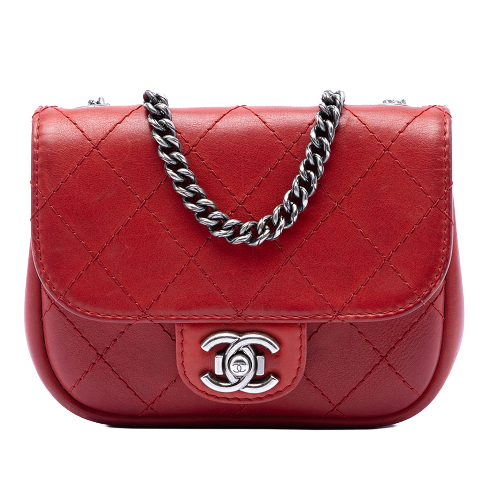 Chanel red goatskin crossbody flap bag Paris Dallas Wild Stitch (1 of 8)