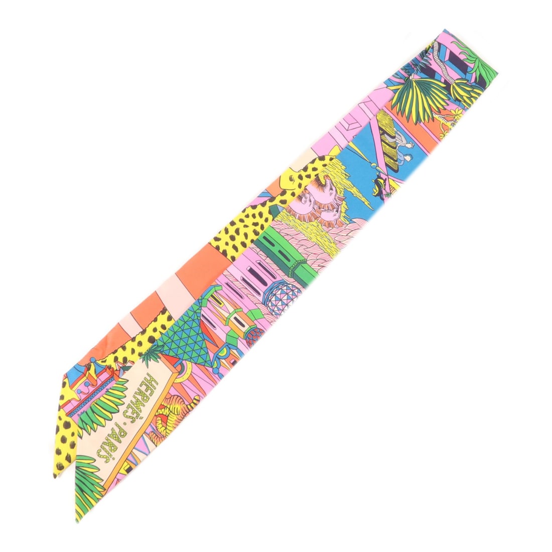 Hermes Silk Twilly Multicolor Women Scarf: Hermes Silk Twilly Multicolor Women Scarf This Hermes Twilly scarf is crafted from luxurious silk and features a vibrant multicolor design. Made in France, it is designed for women and offers a versat
