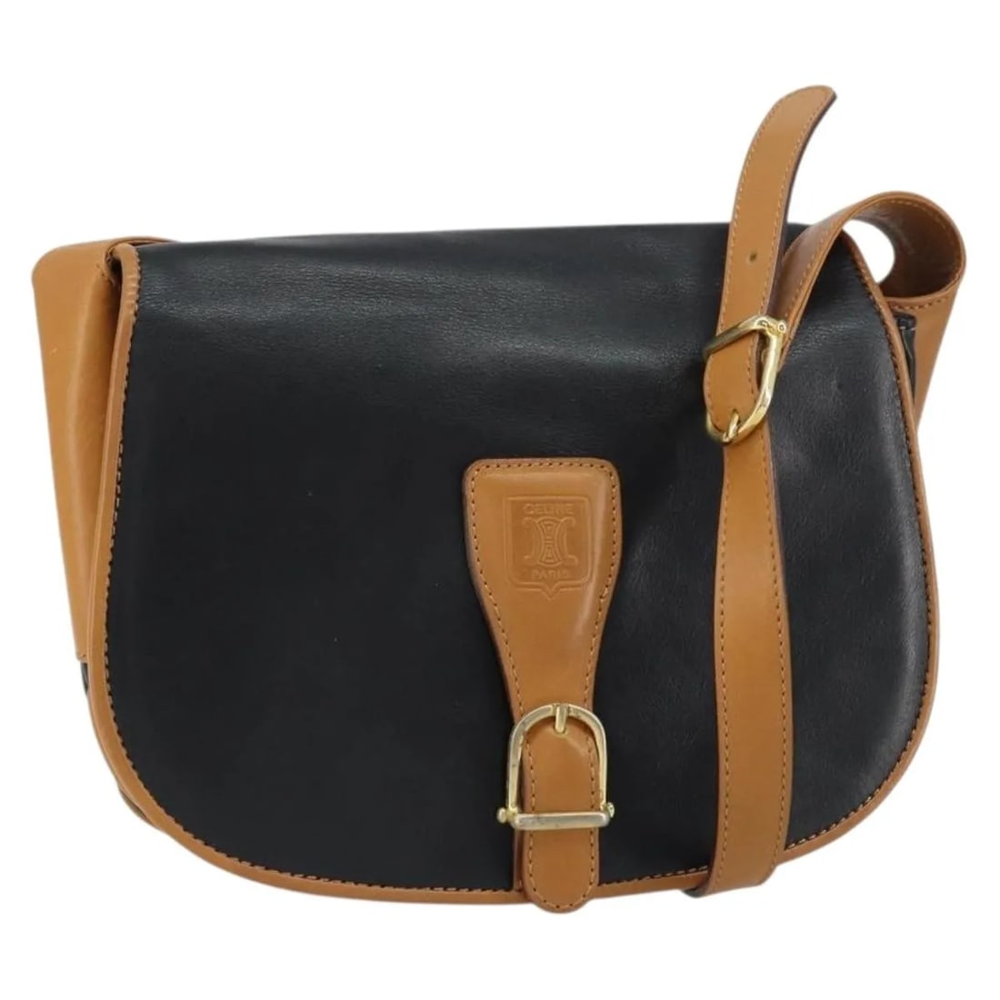 Celine Vintage Shoulder Bag Black Leather Italy 24cm: Celine Vintage Shoulder Bag Black Leather Italy 24cm This Celine vintage shoulder bag is crafted from black leather and designed for women. It features a classic silhouette with a shoulder strap. The 