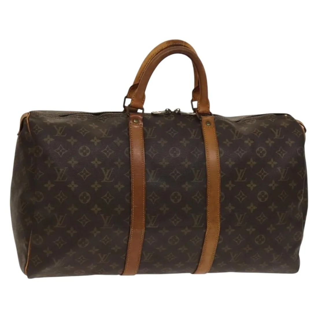 Louis Vuitton Monogram Canvas Keepall Travel Bag 50cm: Louis Vuitton Monogram Canvas Keepall Travel Bag 50cm This Louis Vuitton Keepall Bag features the iconic monogram canvas suitable for unisex use. The bag measures 50cm x 25cm x 22cm and is crafted in 