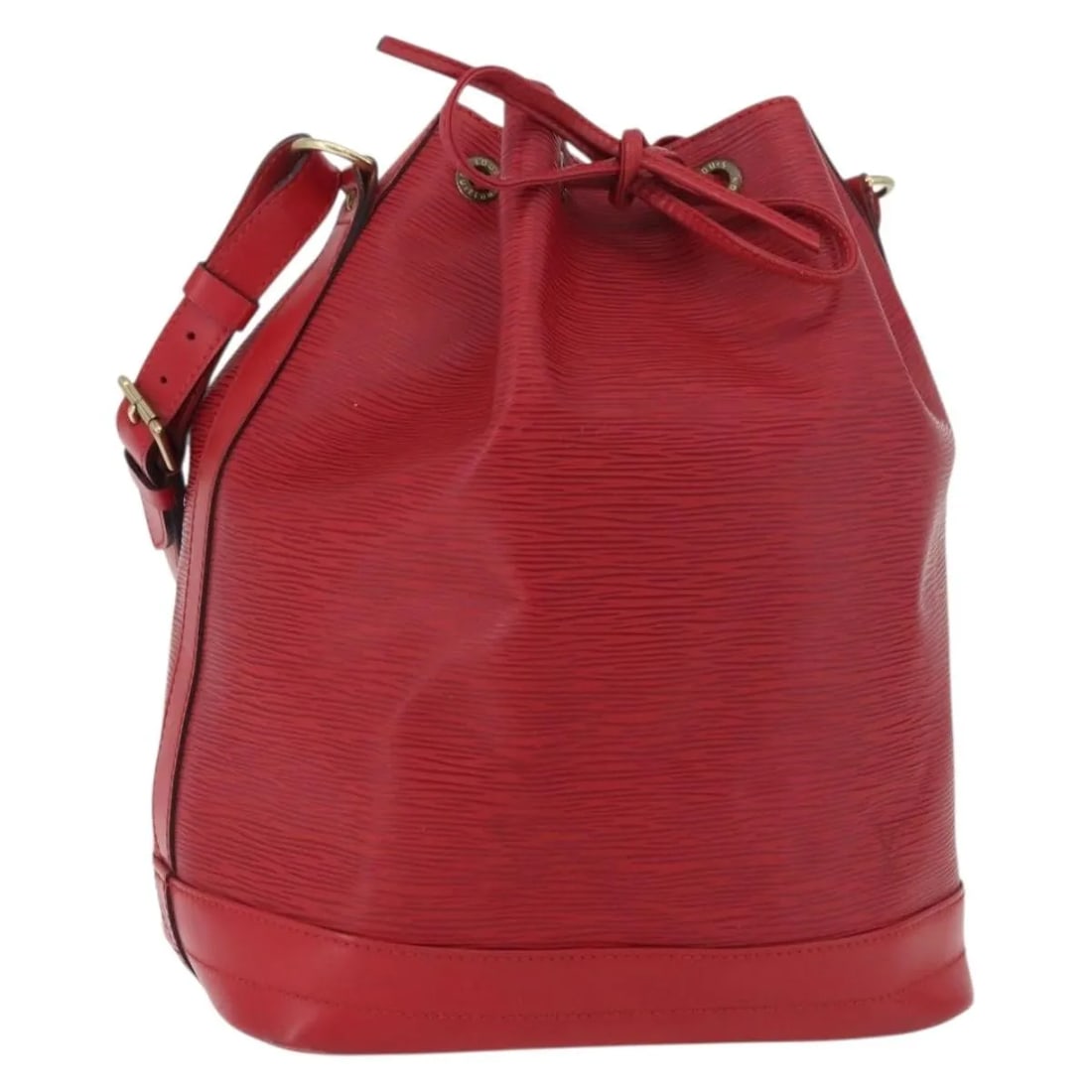 Louis Vuitton Noe Red Epi Leather Shoulder Bag: Louis Vuitton Noe Red Epi Leather Shoulder Bag This Louis Vuitton Noe handbag is crafted from red Epi leather and designed for women. The bag features a spacious interior with a drawstring closure and