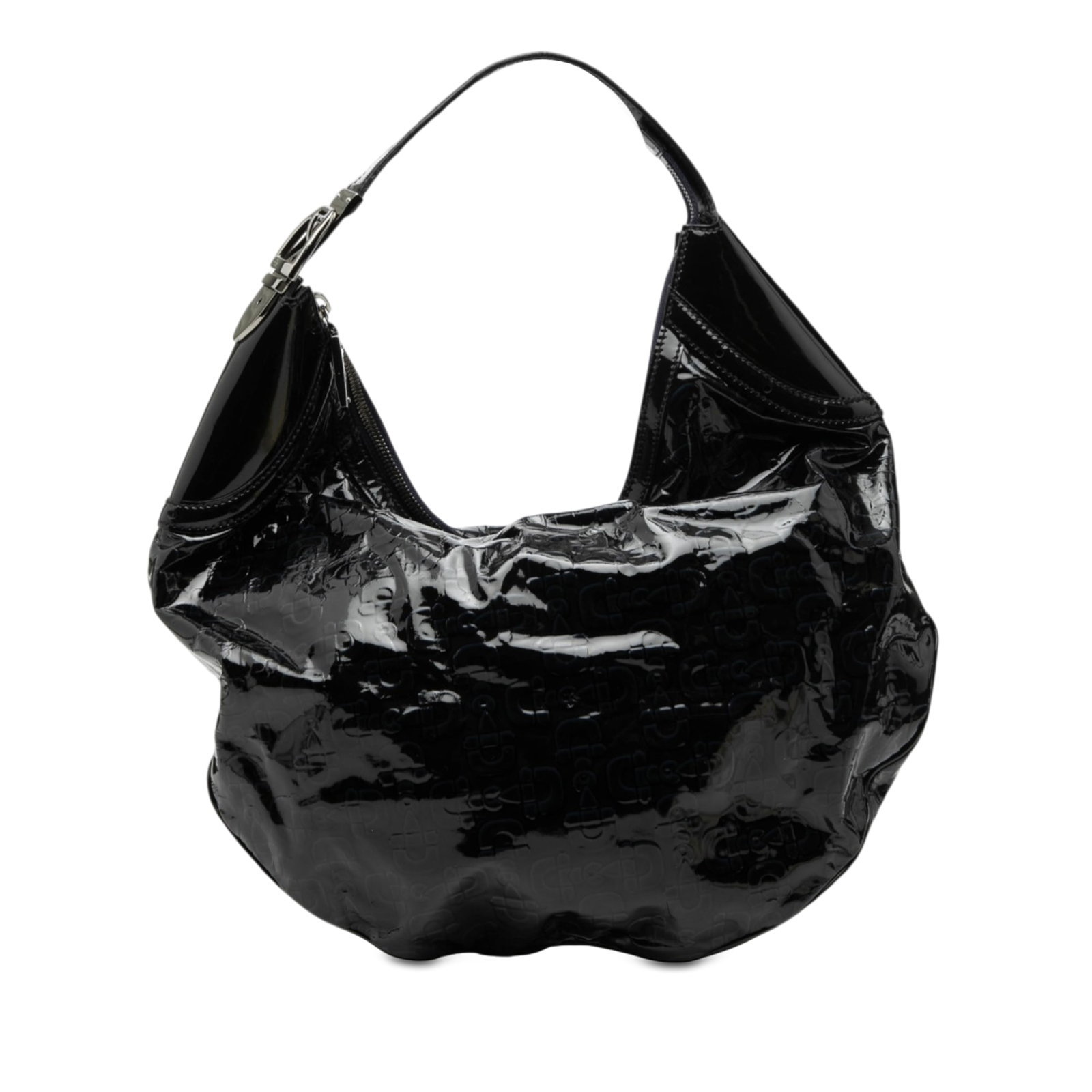 Gucci Blue Patent Leather Horsebit Glam Hobo Shoulder Bag: Gucci Blue Patent Leather Horsebit Glam Hobo Shoulder Bag This Gucci Patent Horsebit Glam Hobo features an embossed patent leather exterior in blue, an adjustable flat strap with a metal buckle, a top