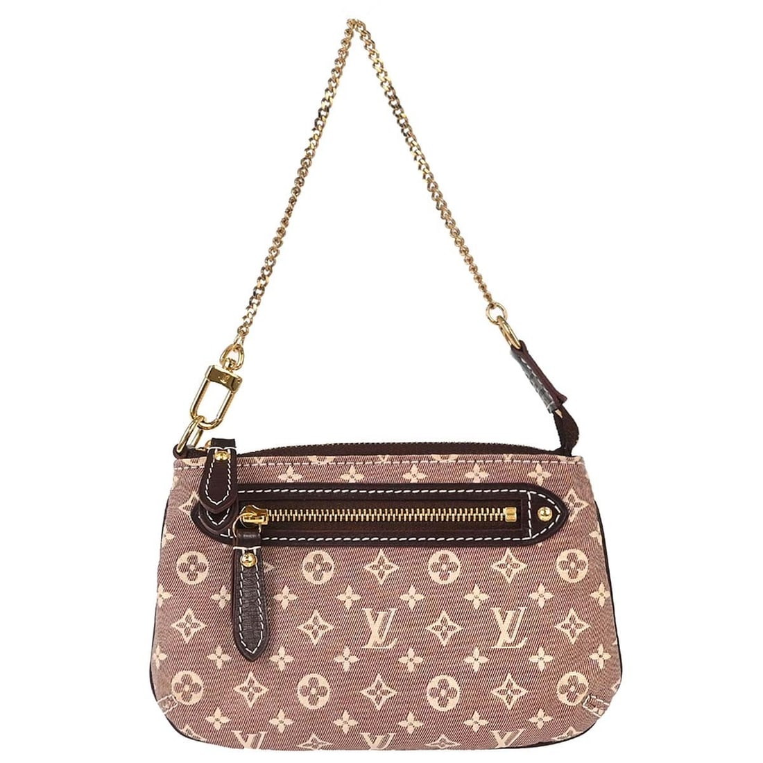 Louis Vuitton Pochette Accessoires Idylle Mini Monogram Top Handle Bag: Louis Vuitton Pochette Accessoires Idylle Mini Monogram Top Handle Bag Louis Vuitton Monogram Idylle Mini Pochette Accessoires handbag in sepia and red Monogram Idylle canvas with leather trim and a z