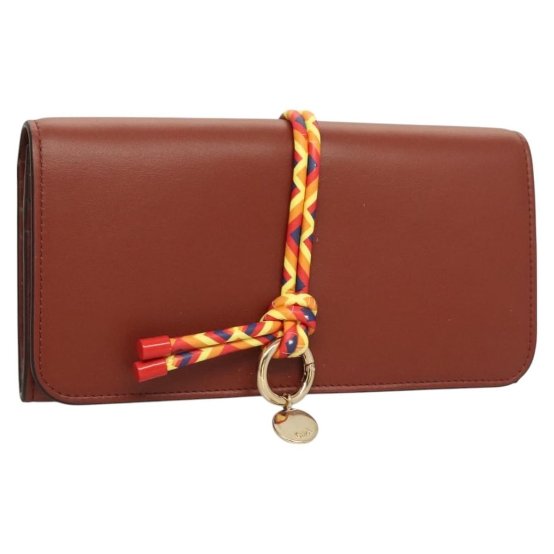 Chloe Brown Leather Womens Wallet with Box Made in Spain: Chloe Brown Leather Womens Wallet with Box Made in Spain Chloe women's leather wallet in brown with gold-tone detailing, made in Spain. Includes the item box. Condition is AB / very good, with slight 