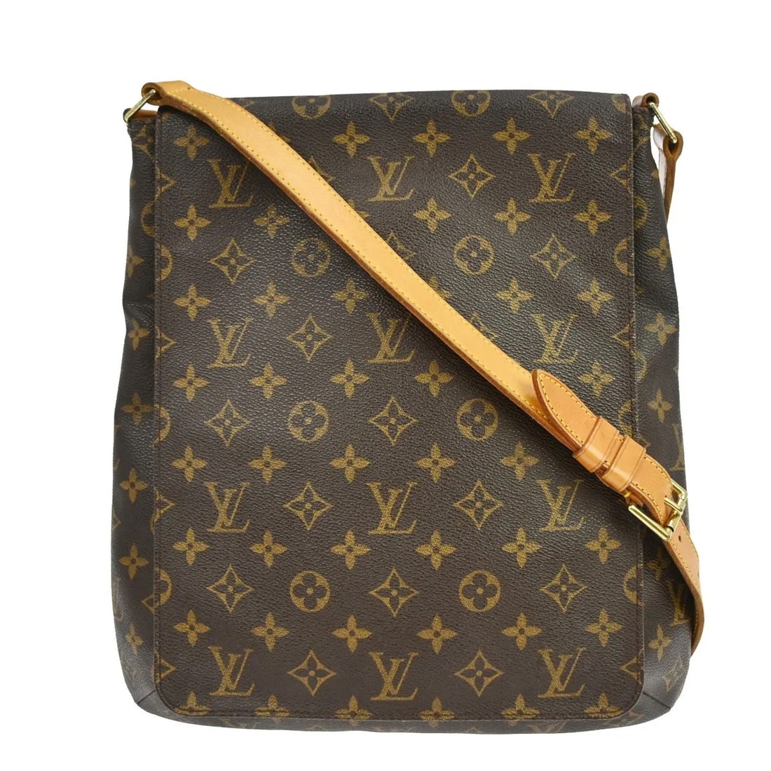 Louis Vuitton Musette Brown Canvas Shoulder Bag: Louis Vuitton Musette Brown Canvas Shoulder Bag This Louis Vuitton Musette Handbag features the iconic Monogram Canvas in brown and is designed for unisex use. The bag shows visible signs of wear, inc