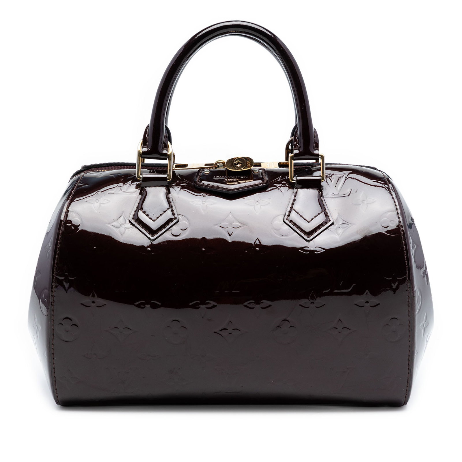 Louis Vuitton Montana Monogram Vernis Purple Leather Handbag: Louis Vuitton Montana Monogram Vernis Purple Leather Handbag Louis Vuitton Monogram Vernis Montana handbag crafted in purple vernis leather with rolled handles, a two-way top zip closure, and an inter