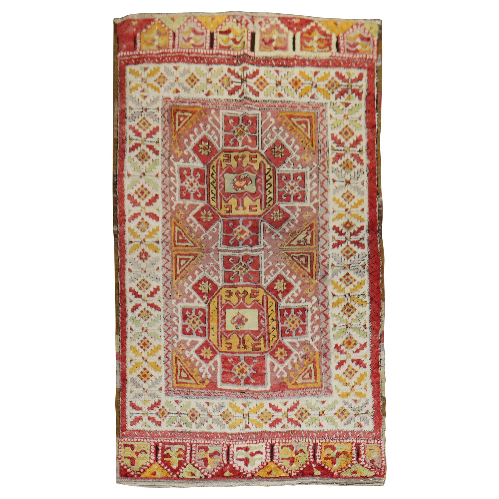 Antique Turkish Konya Rug Hand-Woven Wool 4'5'' x 7'10'' Bohemian Style (1 of 12)