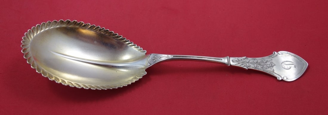 Koehler & Ritter Alameda Sterling Silver Berry Spoon 9" Gold Wash (1 of 1)