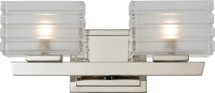 Kalco Victoria Art Deco 2-Light Fixture Polished Nickel: Kalco Victoria Art Deco 2-Light Fixture Polished Nickel This stunning Art Deco Style Victoria 2 Light Fixture is a perfect blend of elegance and functionality, ideal for enhancing your bath space. Cra