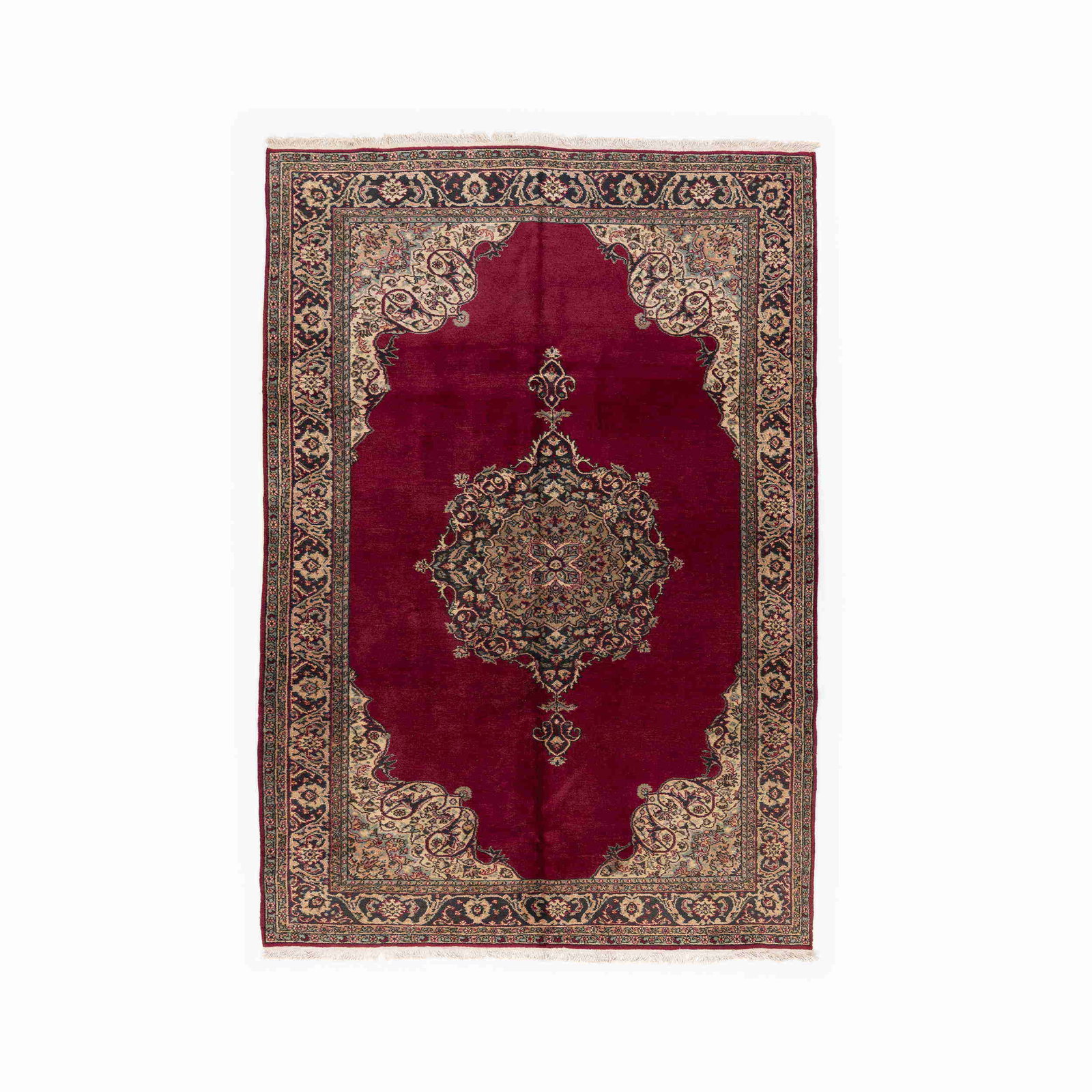 Authentic Handmade Ladik Wool on Cotton Carpet 78 x 114.2 Inches: Authentic Handmade Ladik Wool on Cotton Carpet 78 x 114.2 Inches This authentic handmade Ladik carpet features a luxurious wool-on-cotton construction, showcasing intricate double knot weaving. With a