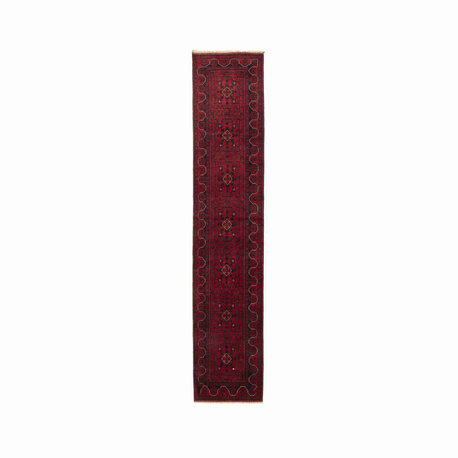 Authentic Handmade Kunduz Wool Carpet 31.5 x 155.1 Inches: Authentic Handmade Kunduz Wool Carpet 31.5 x 155.1 Inches This authentic handmade Kunduz carpet showcases exquisite craftsmanship, made from quality wool on wool material. Featuring double knots, this