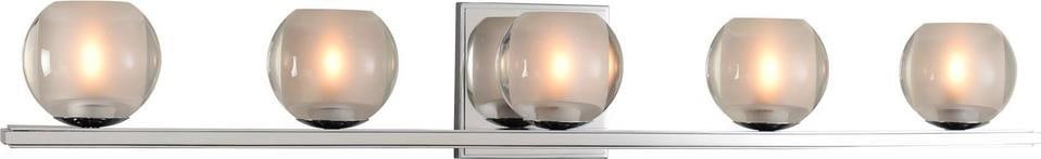 Kalco Chrome Corona 5-Light Bath Light Dimmable Indoor Fixture: Kalco Chrome Corona 5-Light Bath Light Dimmable Indoor Fixture Illuminate your bathroom with the Stylish Chrome Corona Bath Light Collection. This elegant fixture is designed with a sleek chrome finis