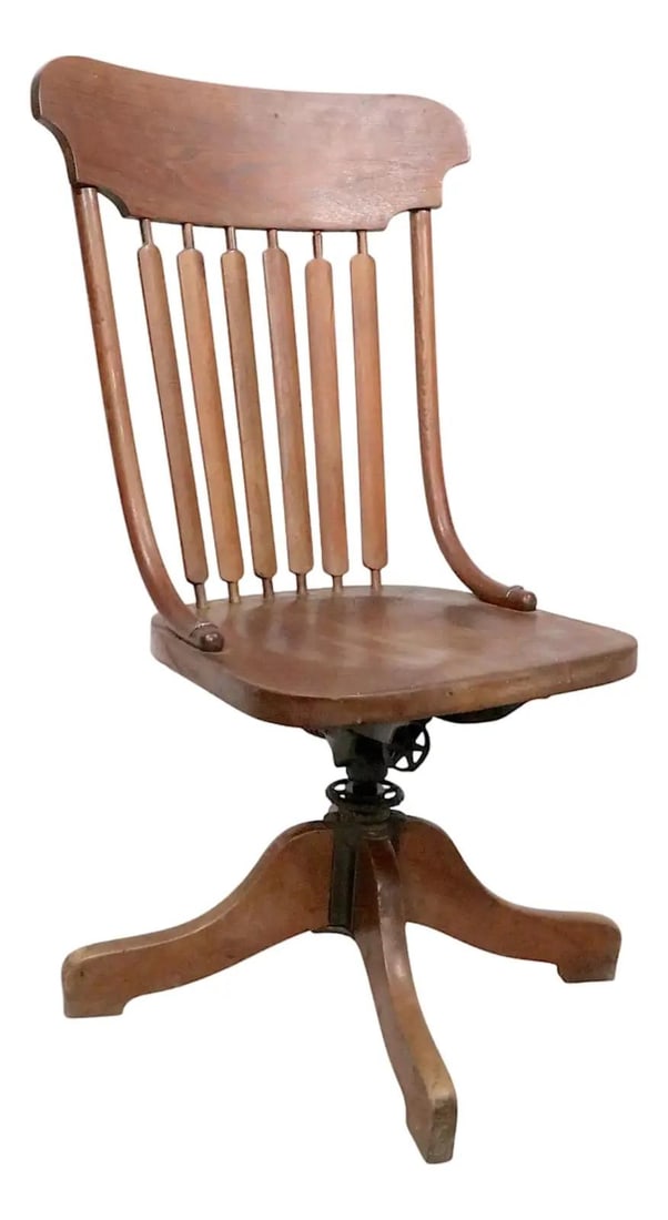 Victorian Oak Tilt Swivel Office Chair 19th Century (1 of 10)