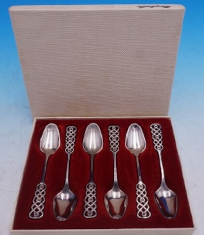 David Andersen Ringebu .830 Silver 6pc Demitasse Set with Fitted Box (1 of 3)