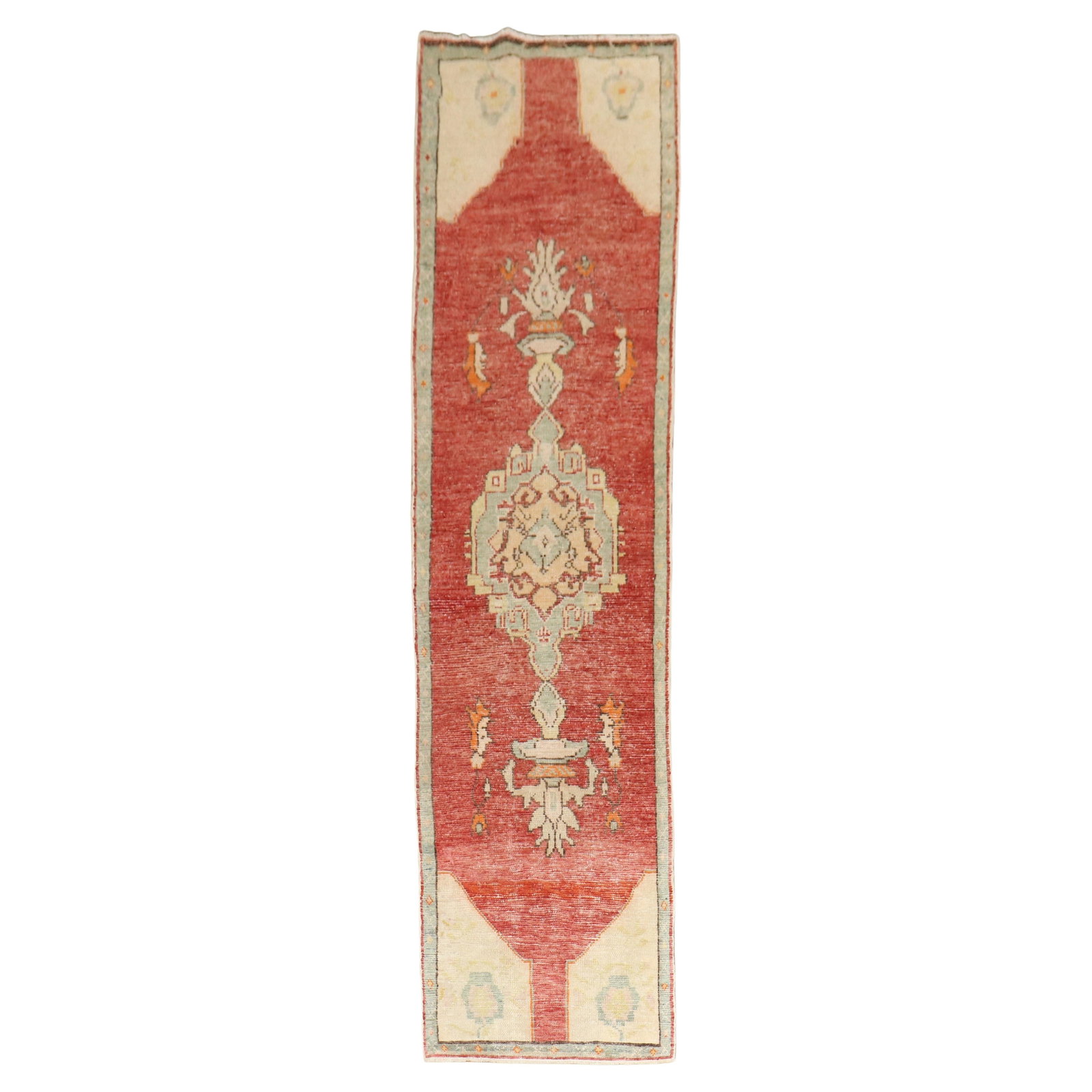 Zabihi Collection Agra Red Turkish Runner 27x107 Hand-Woven Wool (1 of 9)