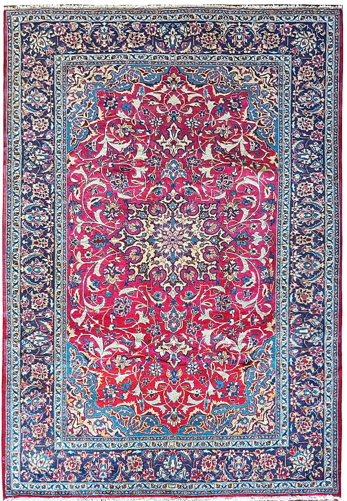 Najafabad Persian Rug 7.10 x 11.7 ft Esfahan Design Pre-Owned: Najafabad Persian Rug 7.10 x 11.7 ft Esfahan Design Pre-Owned Free continental US Shipping This exquisite pre-owned Persian rug from Najafabad, Esfahan measures 7.10 x 11.7 feet. With its intricate pa
