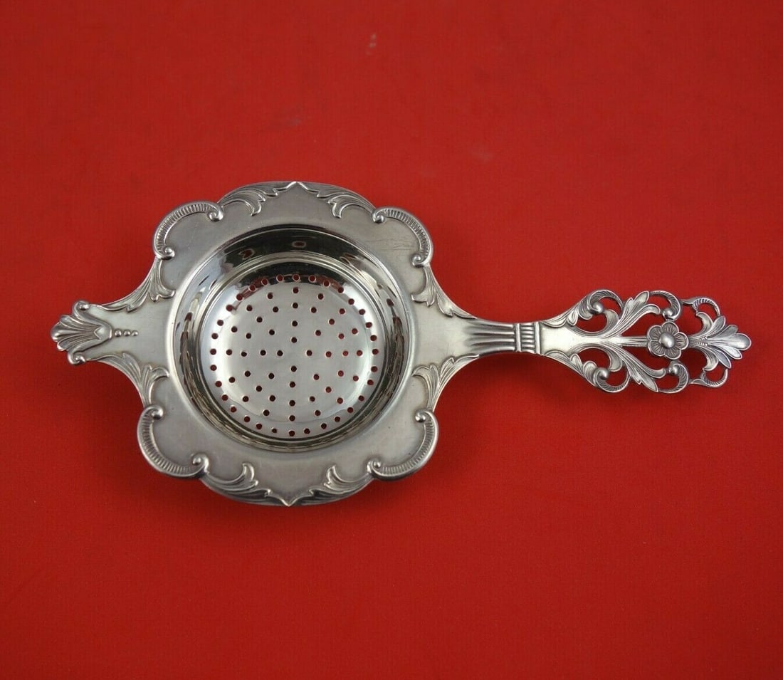 Viking Rose Tea Strainer by Th. Marthinsen .830 Silver 5.5 inches (1 of 3)