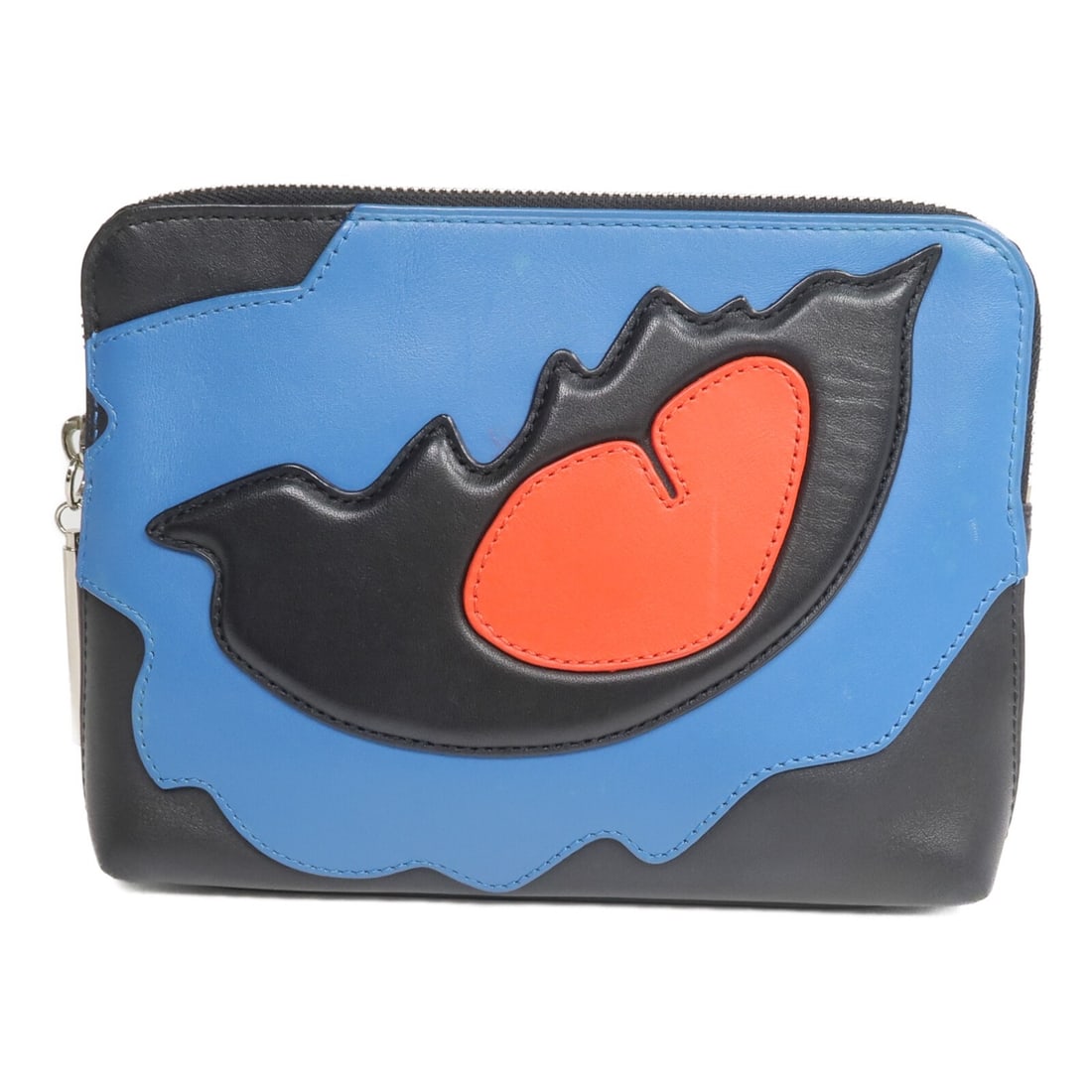 SELECTION calfskin leather pouch black 3.1 Phillip Lim: SELECTION calfskin leather pouch black 3.1 Phillip Lim This 3.1 Phillip Lim pouch is crafted from calfskin leather and features a sleek black exterior with blue and red accents. Designed for women, th
