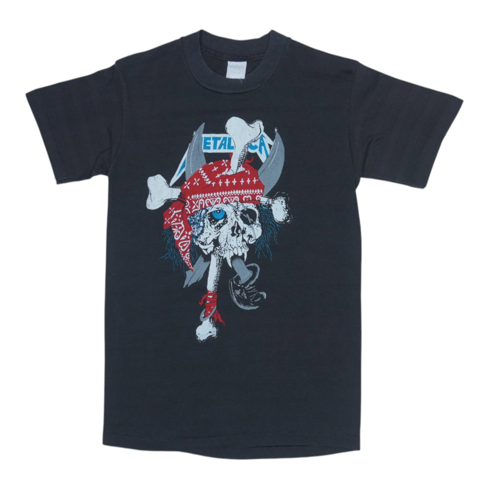 Vintage 1980s Metallica Zorlac Black Poly Cotton Graphic T Shirt: Vintage 1980s Metallica Zorlac Black Poly Cotton Graphic T Shirt This is an original vintage Metallica Zorlac shirt from the 1980s, featuring graphics on both the front and back. Made from a 50/50 pol