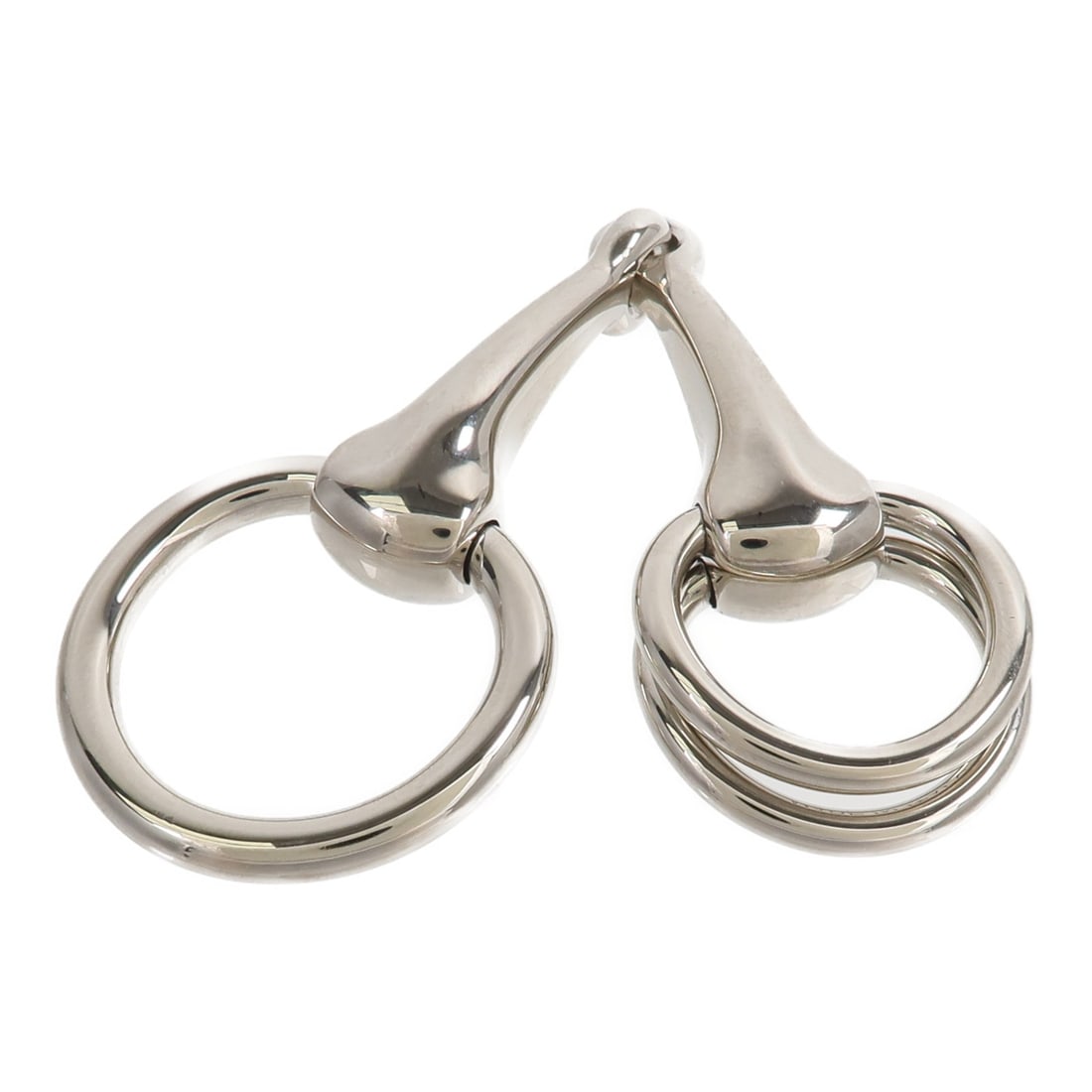 HERMES Silver PHW Scarf Ring: HERMES Silver PHW Scarf Ring This Hermes scarf ring is crafted from silver-tone metal, offering a sleek and elegant accessory for women's scarves. Made in France, it features a minimalist design and i
