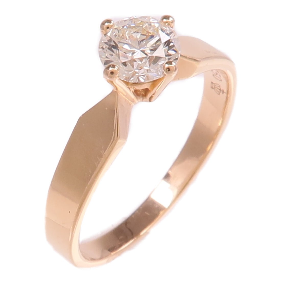 Diamond Accent 18K Rose Gold Ring Size 3.5: Diamond Accent 18K Rose Gold Ring Size 3.5 This elegant diamond ring features a sparkling clear diamond set in 18K pink (rose) gold. Designed in a classic style, it is crafted for a US ring size 3.5 a