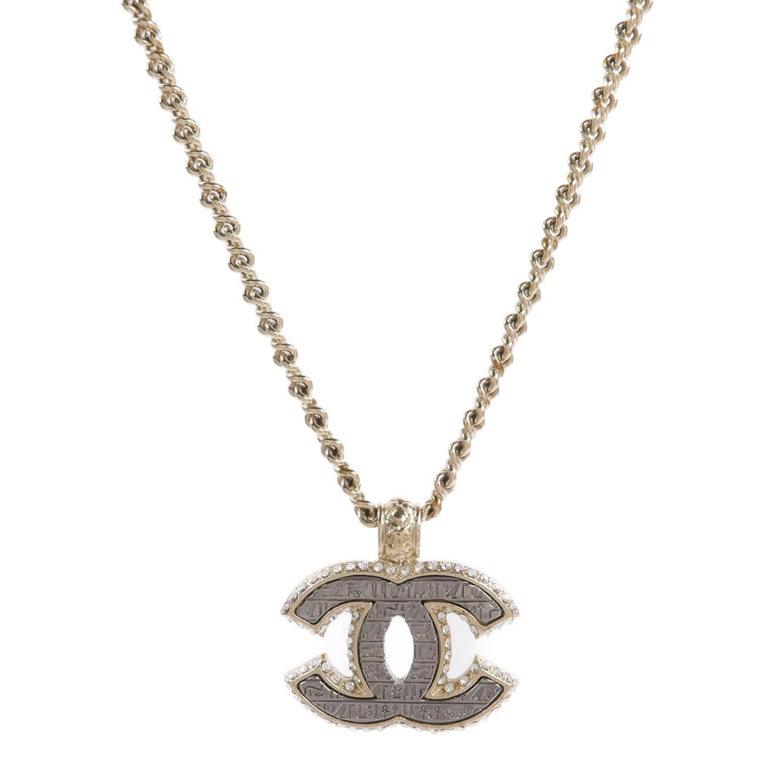 CHANEL Gold Tone CC Necklace: CHANEL Gold Tone CC Necklace CHANEL CC necklace in a gold-tone colorway. Designed for women, this necklace features the iconic CC motif and is made in France. Condition is listed as AB: Very Good. Spe