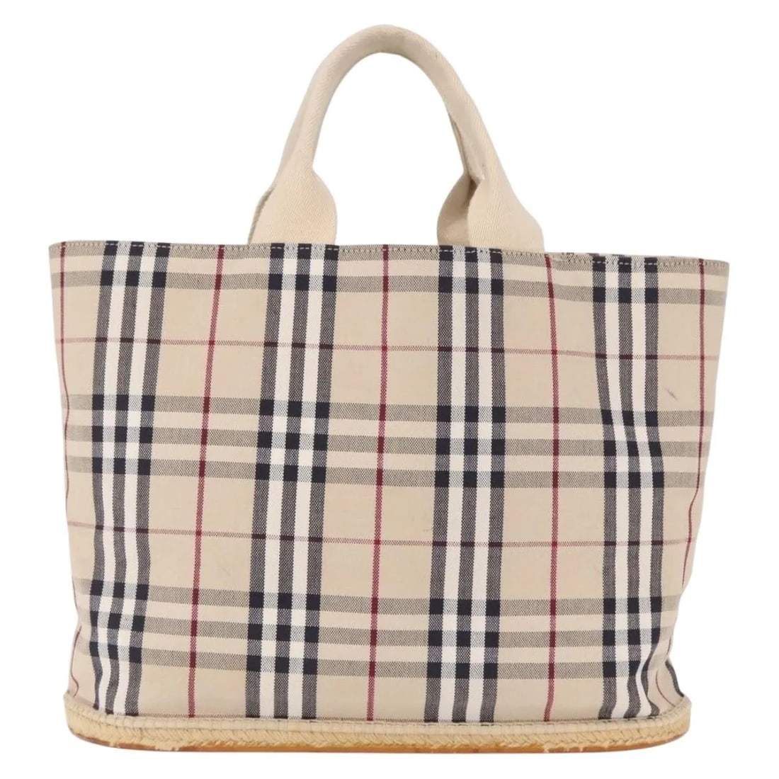Beige Canvas Tote Bag with Burberry Nova Check Pattern 38cm by 28cm: Beige Canvas Tote Bag with Burberry Nova Check Pattern 38cm by 28cm This Burberry Nova Check Tote features the classic beige canvas with the iconic check pattern. Designed for women, the tote offers s