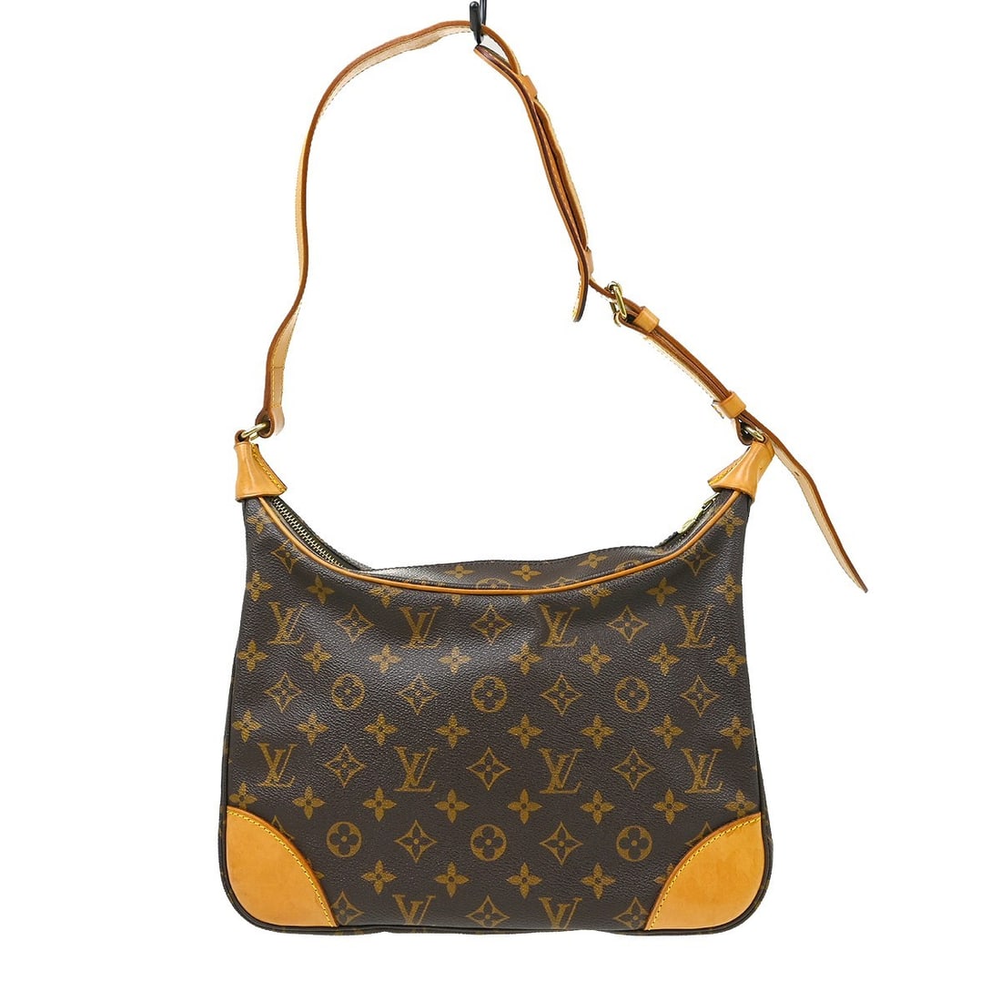 Louis Vuitton Boulogne 30 Monogram Shoulder Bag M51265: Louis Vuitton Boulogne 30 Monogram Shoulder Bag M51265 Vintage Louis Vuitton Boulogne 30 shoulder bag in Monogram canvas with leather trim and a beige leather strap. This women's shoulder bag features