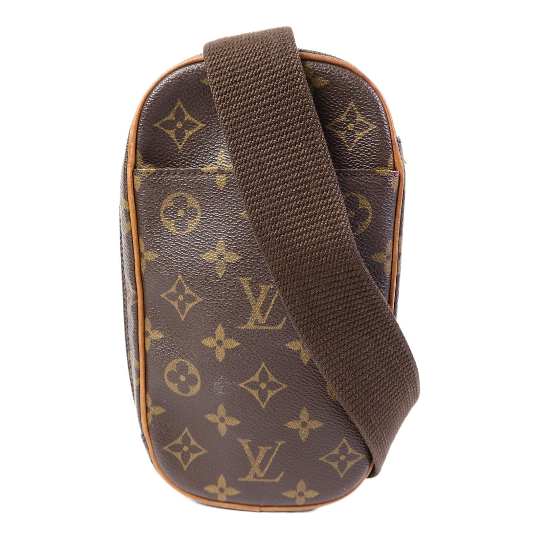 Louis Vuitton Pochette Gange Monogram Waist Bag GHW Brown: Louis Vuitton Pochette Gange Monogram Waist Bag GHW Brown This Louis Vuitton Pochette Gange is a versatile waist and shoulder bag crafted from durable PVC coated canvas in the signature monogram brown