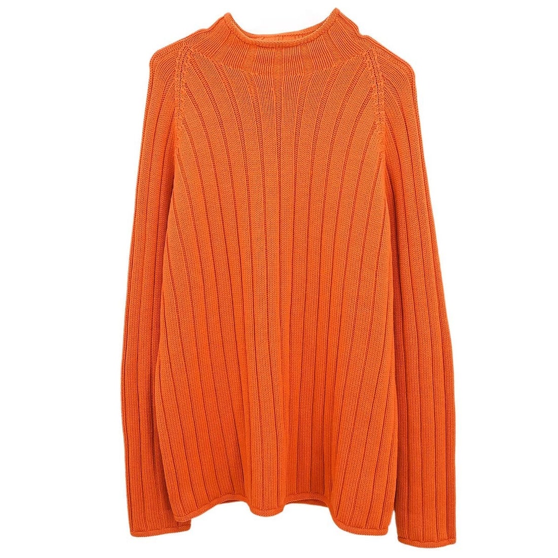 Hermes orange wool knit top womens size L Italy: Hermes orange wool knit top womens size L Italy Vintage Hermes long sleeve pullover knit top in orange, crafted from 100% wool. This women's regular-fit top features a round neckline and basic styling