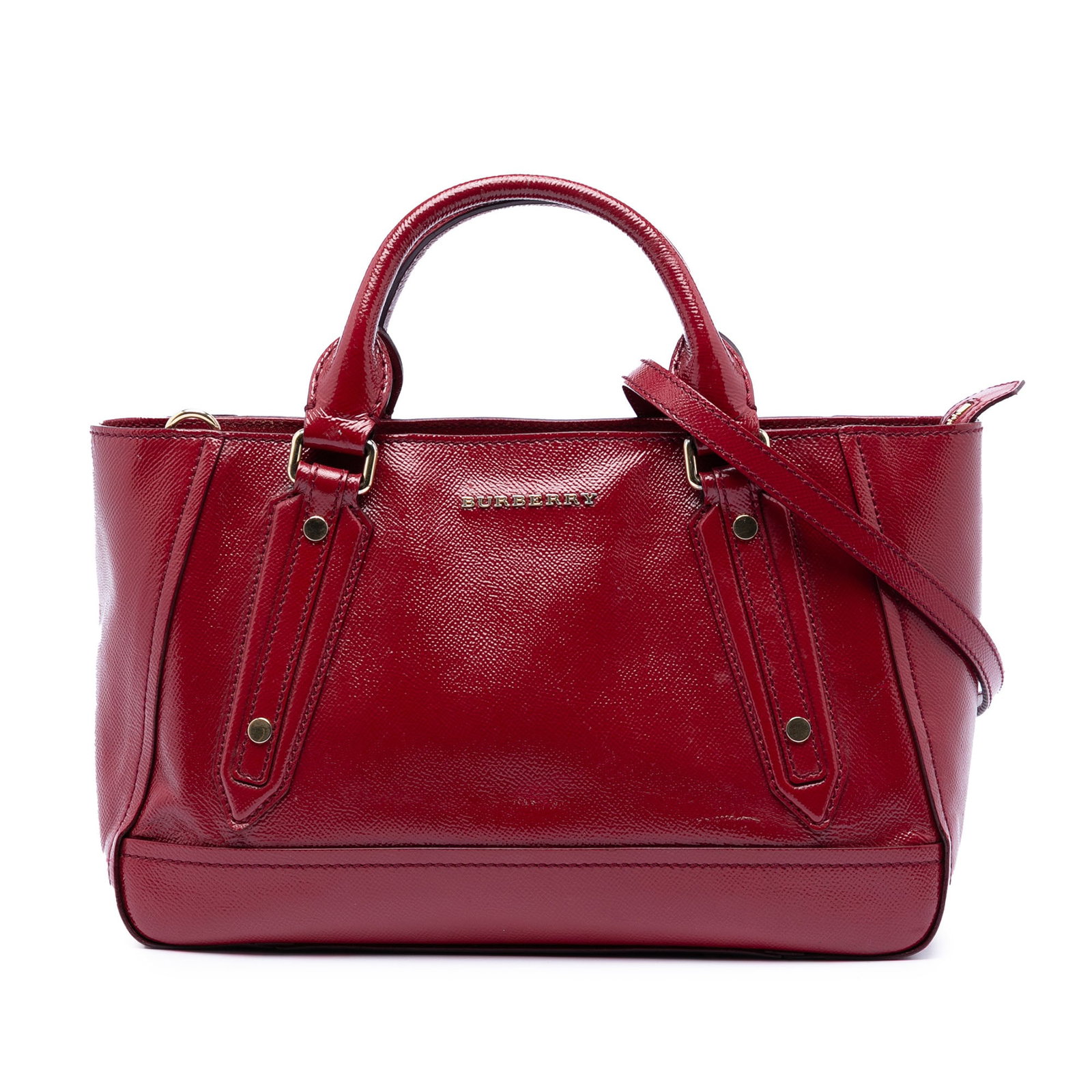 Burberry Somerford red patent leather convertible tote (1 of 7)