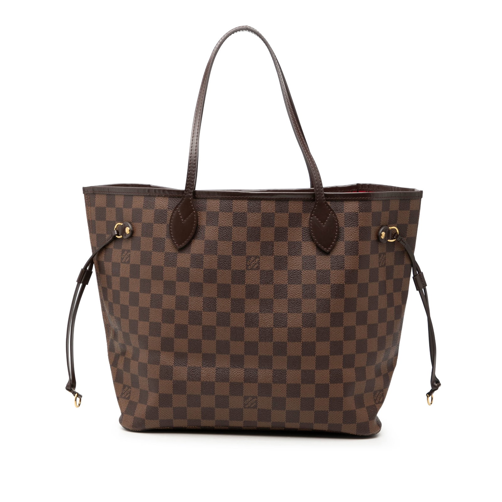 Louis Vuitton Neverfull MM Damier Ebene Brown Tote Bag: Louis Vuitton Neverfull MM Damier Ebene Brown Tote Bag Louis Vuitton Damier Ebene Neverfull MM tote bag crafted with a Damier Ebene canvas body and leather trim. It features flat leather shoulder stra