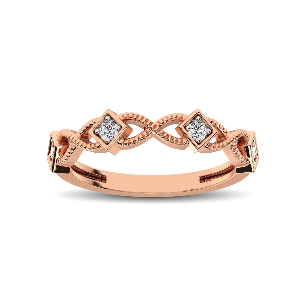 14K Rose Gold 1/8 Ct.tw Diamond Band (1 of 4)