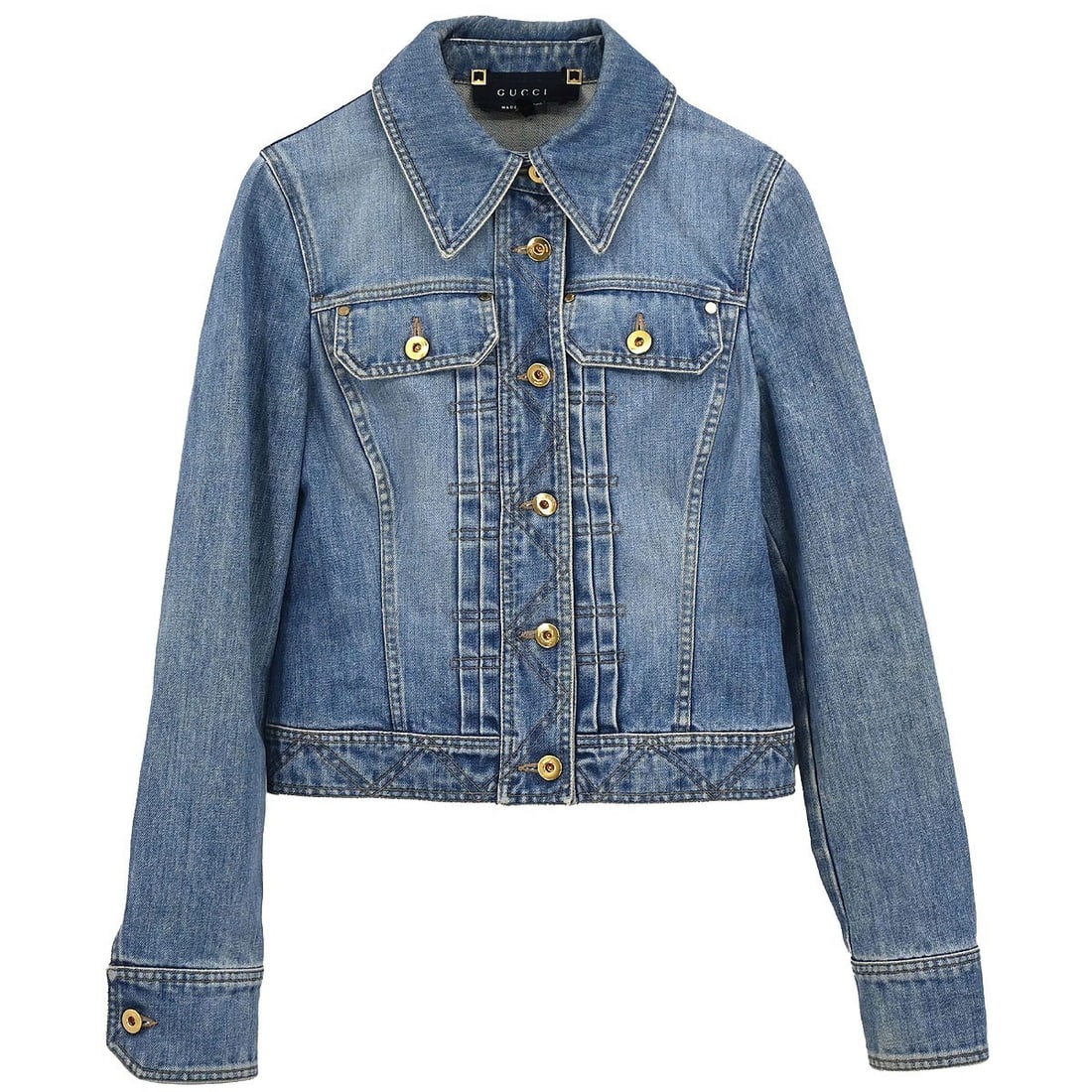 Gucci Womens Blue Cotton Denim Jacket Size 38 Italy (1 of 18)