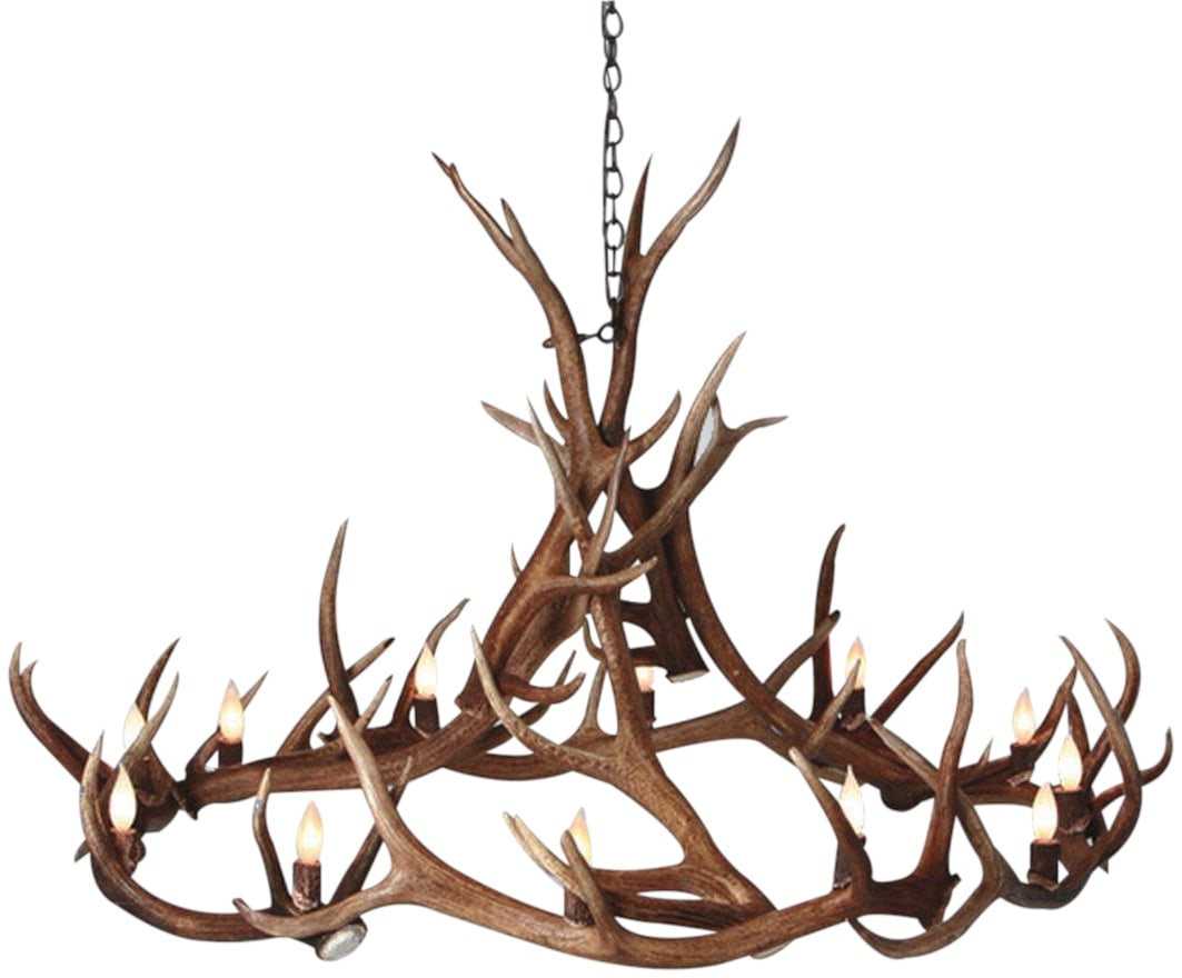 Custom Handmade Elk Antler Wagon Wheel Chandelier Texas 12 Bulbs (1 of 2)