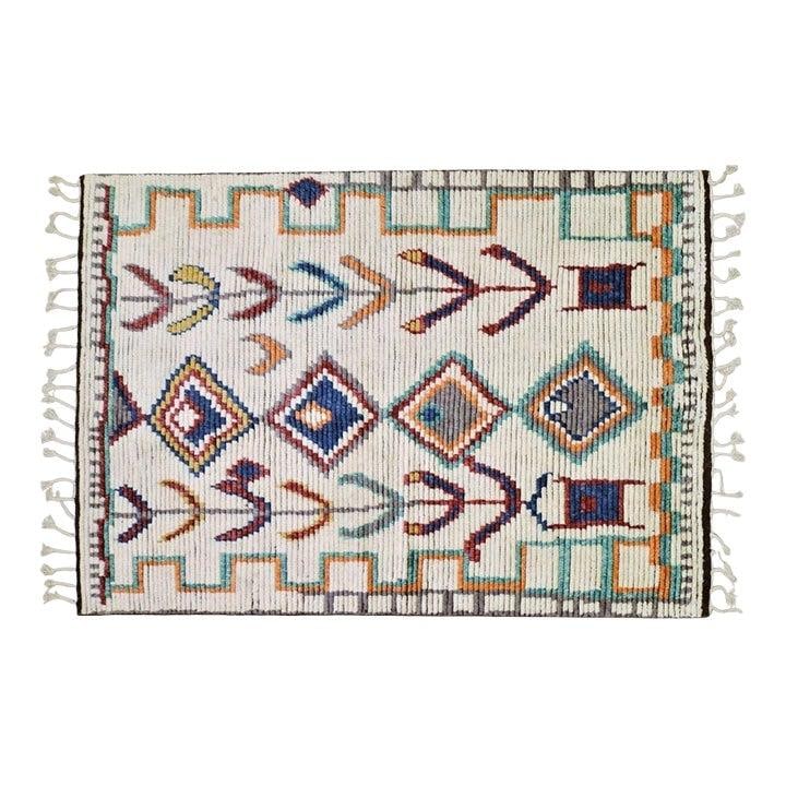 3'x5' Wool Area Rug Modern Moroccan Hand Knotted Tan: 3'x5' Wool Area Rug Modern Moroccan Hand Knotted Tan This Moroccan modern wool rug is hand-knotted using traditional techniques, combining classic artistry with a contemporary design sensibility. Its 