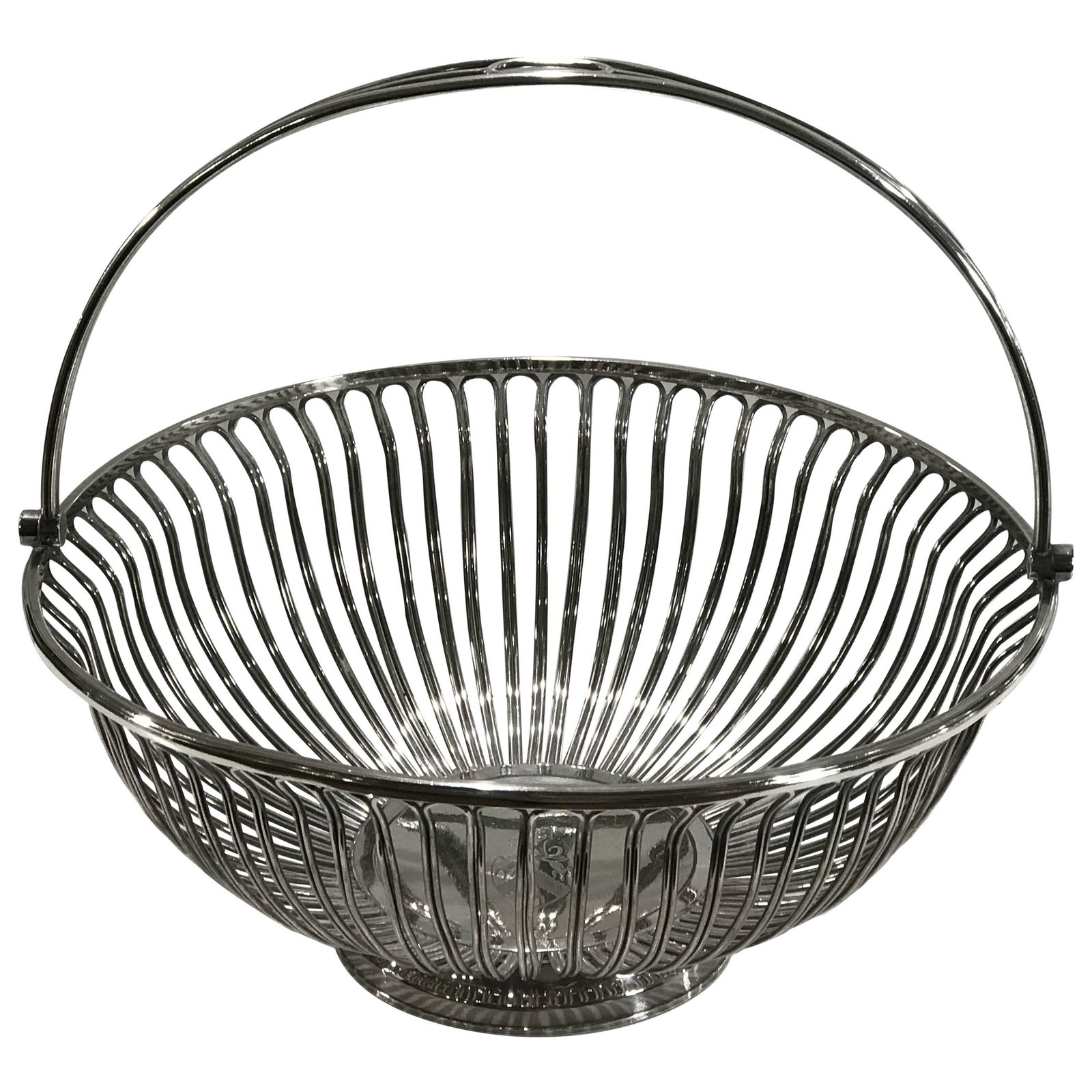 Georgian Antique Sheffield Plated Wire Basket with Armorial Crest (1 of 6)