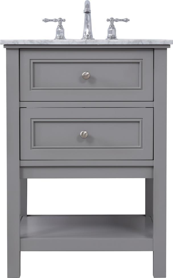 Elegant Lighting 24 Inch Gray Solid Wood Bathroom Vanity Set (1 of 1)