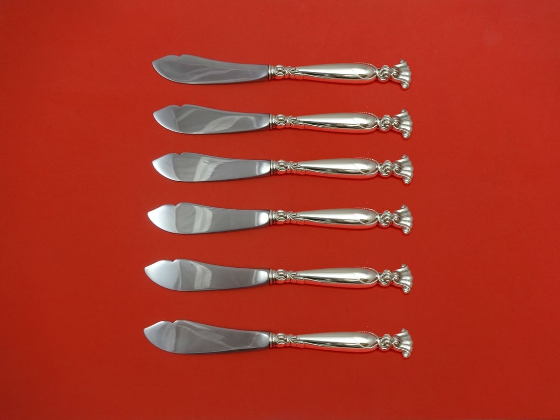 Wallace Romance of the Sea Sterling Silver 6pc Trout Knife Set (1 of 1)