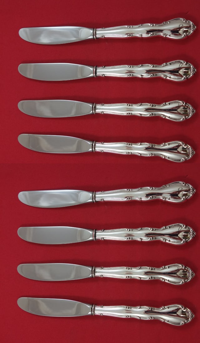 Gorham Andante Sterling Silver Hollow Handle Butter Spreaders Set of 8 6 1/2 (1 of 4)