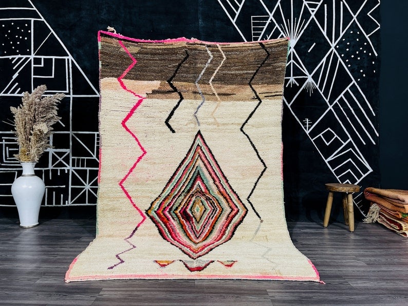 Authentic Handwoven Berber Rug 6.56 x 3.28 Feet Morocco Wool: Authentic Handwoven Berber Rug 6.56 x 3.28 Feet Morocco Wool Discover this lovely authentic rug, handwoven in the stunning Atlas Mountains by skilled local Berber women weavers. Each rug is created us