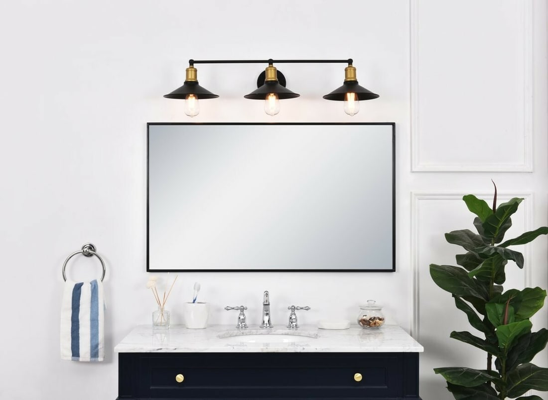 Etude 3-Light Brass Black Wall Sconce 33.1 in (1 of 12)