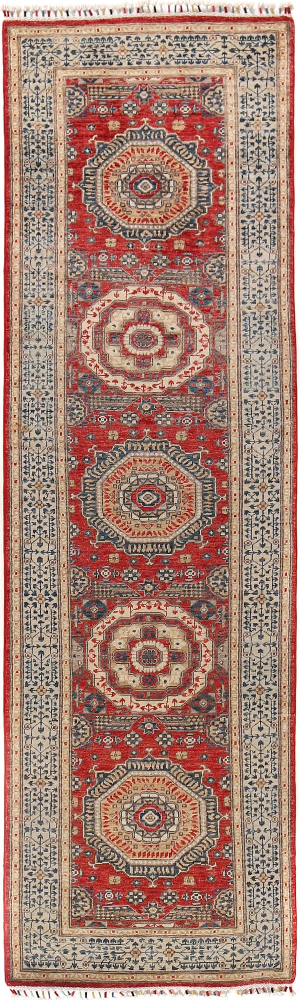 2.8 x 9.5 Super Kazak Runner Handmade Wool Rug: 2.8 x 9.5 Super Kazak Runner Handmade Wool Rug Free continental US Shipping Introduce opulence and heritage into your space with this 2.8 x 9.5 Super Kazak Runner Rug, handcrafted by skilled artisans 