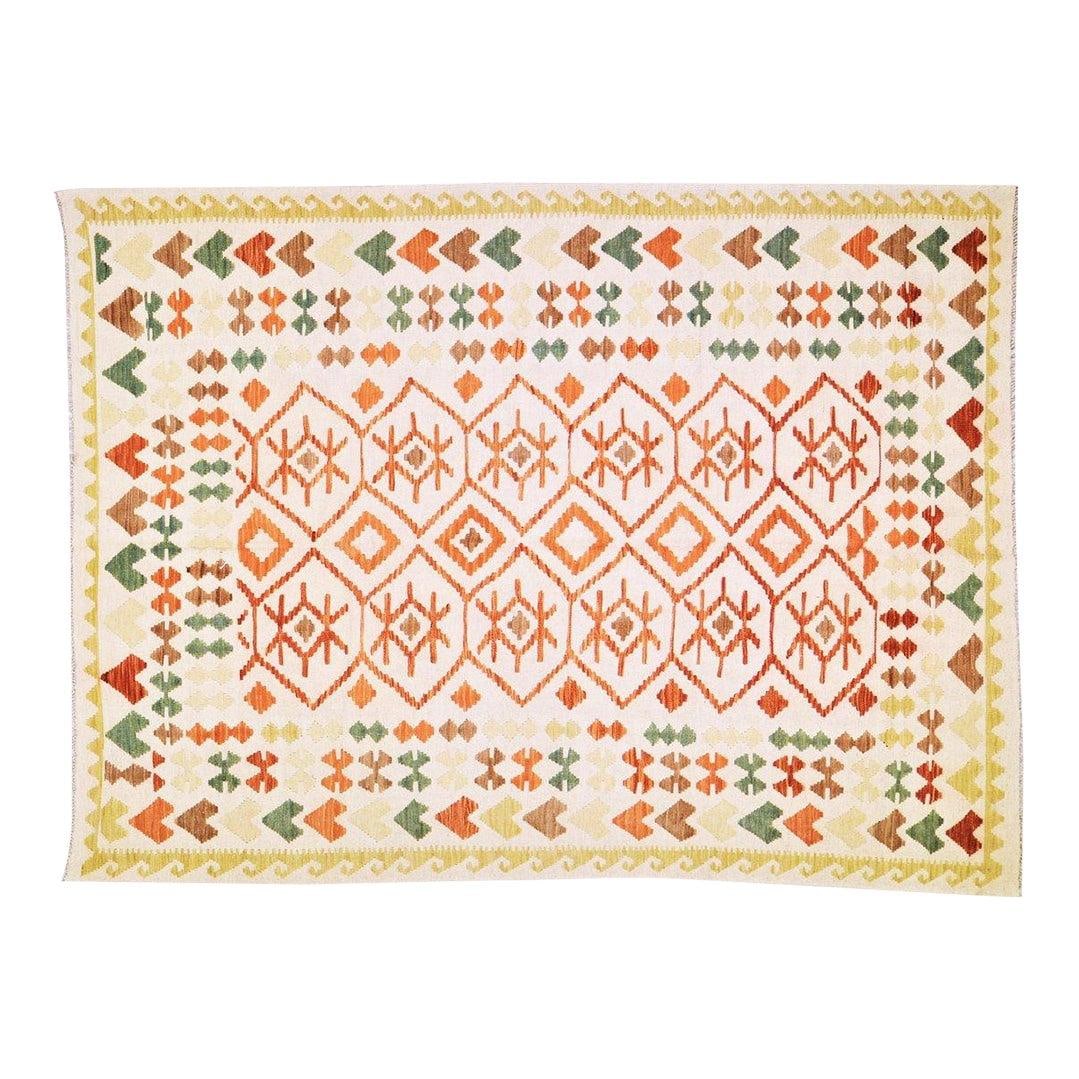 Wool Flatweave Rug in Maimana Kilim Style 6'x8'3'' Afghan Origin (1 of 5)