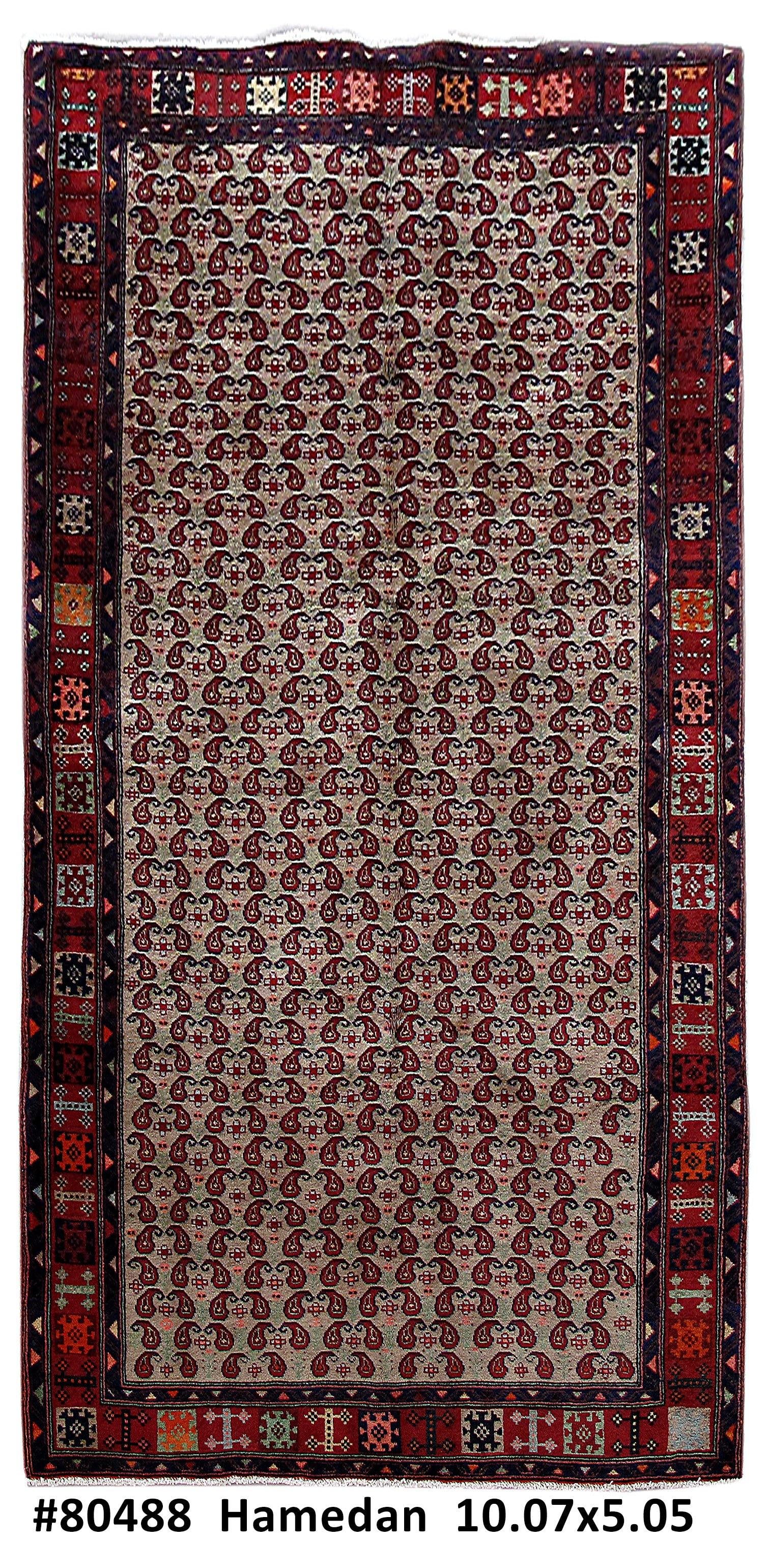 5'1" x 10'1" Chocolate Brown Handwoven Persian Hamadan Rug: 5'1" x 10'1" Chocolate Brown Handwoven Persian Hamadan Rug Free continental US Shipping Introducing the Chocolate Brown Persian Hamadan Rug, measuring 5' 1" x 10' 1". Handcrafted by skilled artisans i
