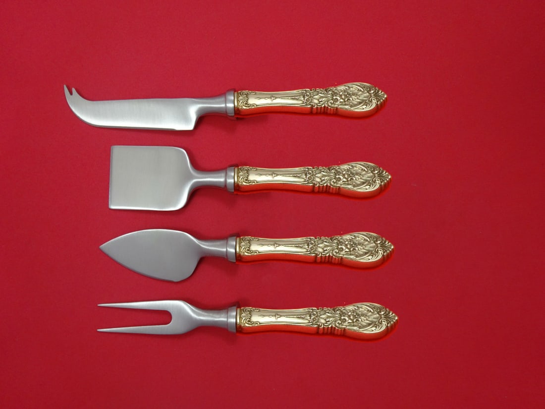 Richelieu Sterling Silver Cheese Serving Set 4pc by International: Richelieu Sterling Silver Cheese Serving Set 4pc by International This exquisite 4-piece cheese serving set is crafted from high-quality sterling silver in the elegant Richelieu pattern by Internation